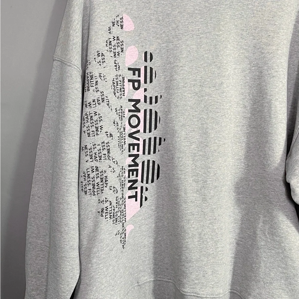 Free People FP Movement All Star Buti Logo Pullover Sweatshirt Oversized NWT - Picture 5 of 16